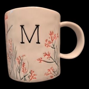 Anthropologie Dagny "M" Monogramed Coffee Mug Cup